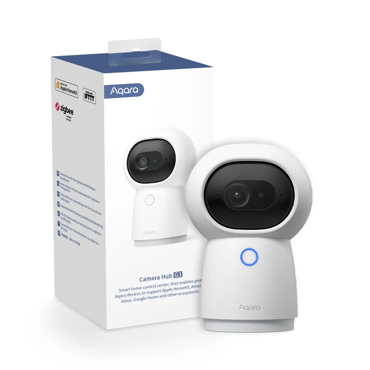 Aqara Camera Hub G3 — cámara 2K PTZ de interior con hub Zigbee y mando IR