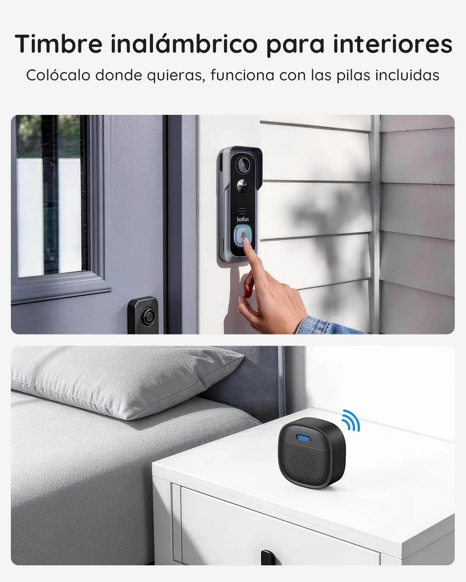 BOIFUN Video Doorbell J1 — videoportero 2K con campanilla — imagen 7