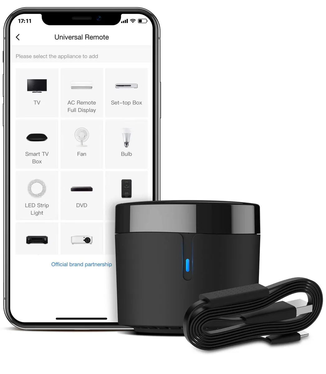 BroadLink RM4 mini — mando universal por infrarrojos WiFi con sensor de temperatura y humedad