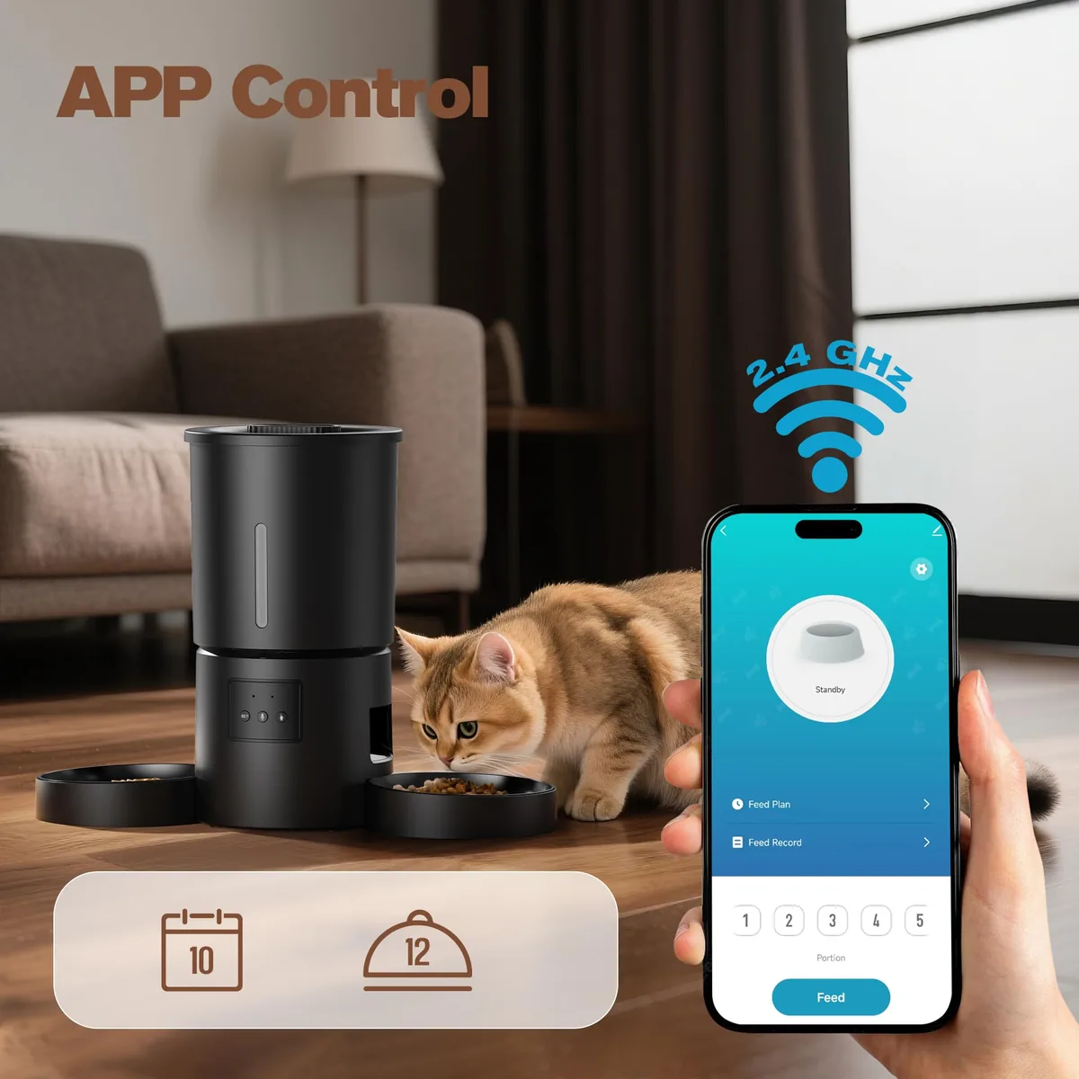AONBOY A6 — comedero automático doble de 5 L con WiFi y app — imagen 2