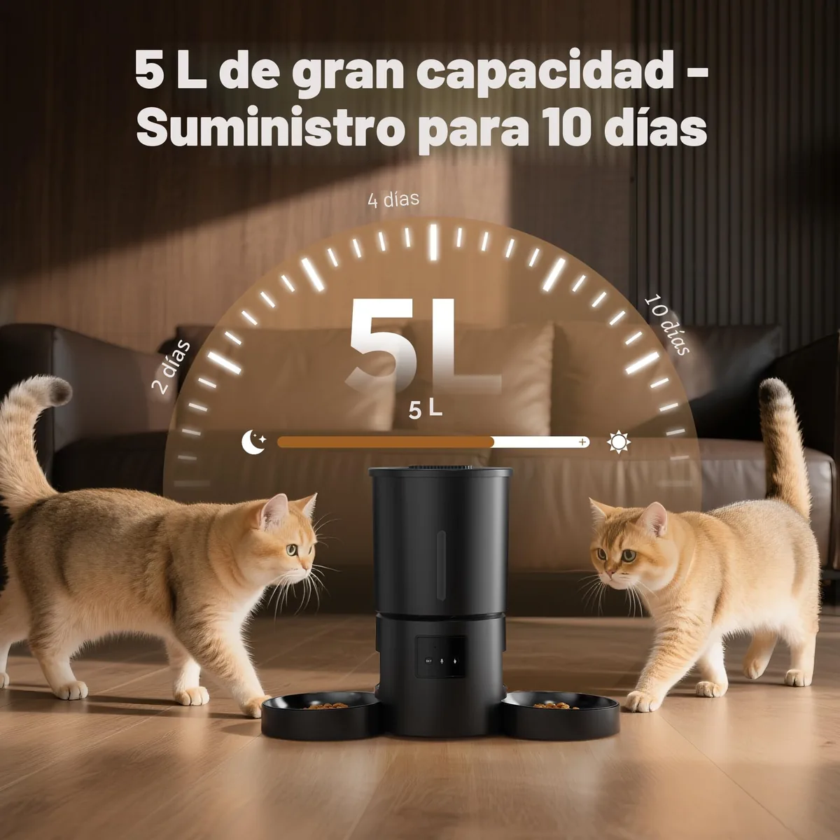 AONBOY A6 — comedero automático doble de 5 L con WiFi y app — imagen 4