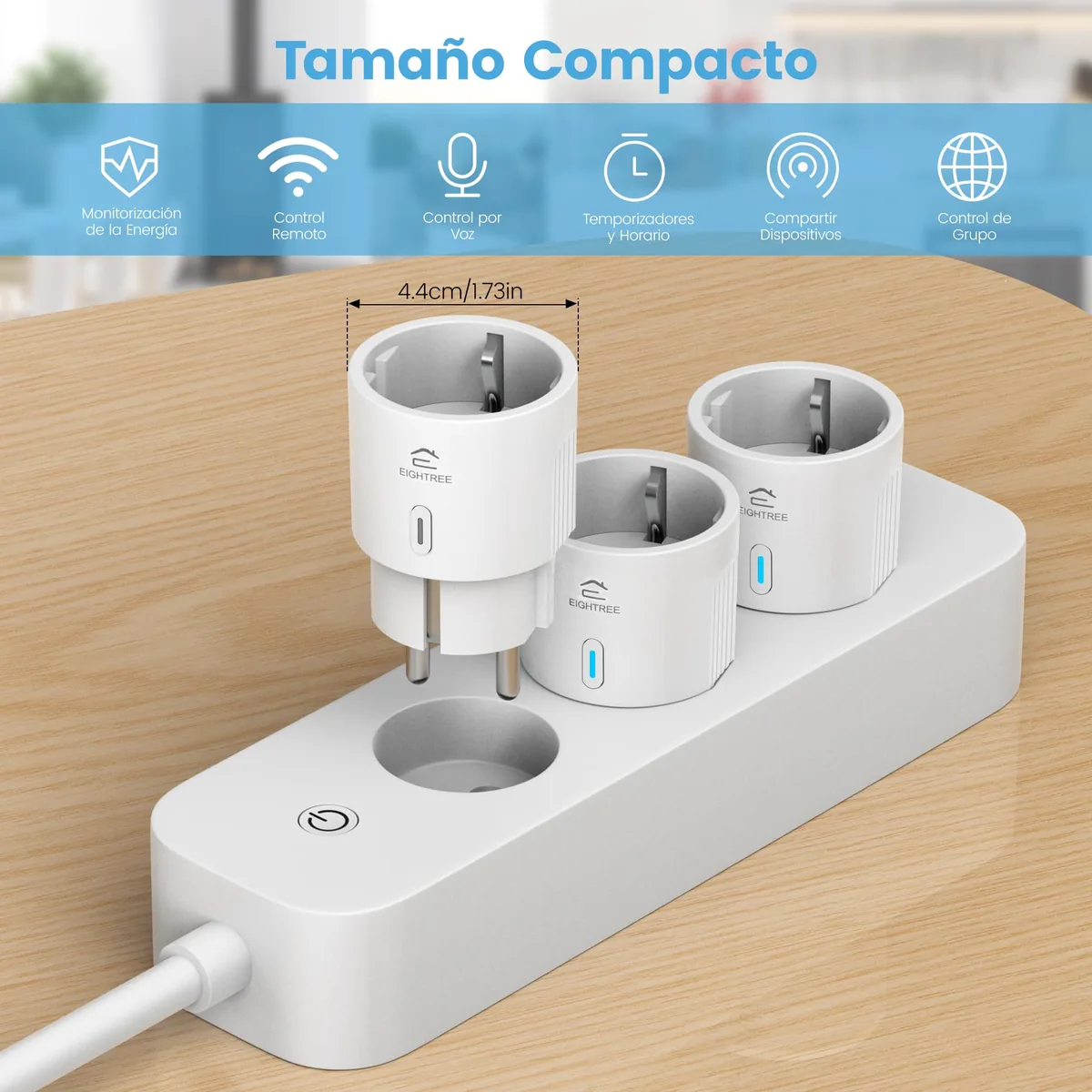 EIGHTREE Enchufe Inteligente Mini con medidor de consumo (pack de 2) — imagen 2