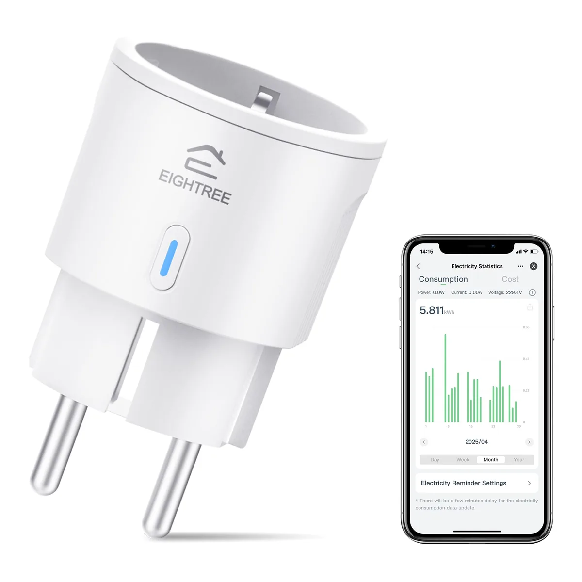 EIGHTREE Enchufe Inteligente Mini con medidor de consumo (pack de 2) — imagen 8
