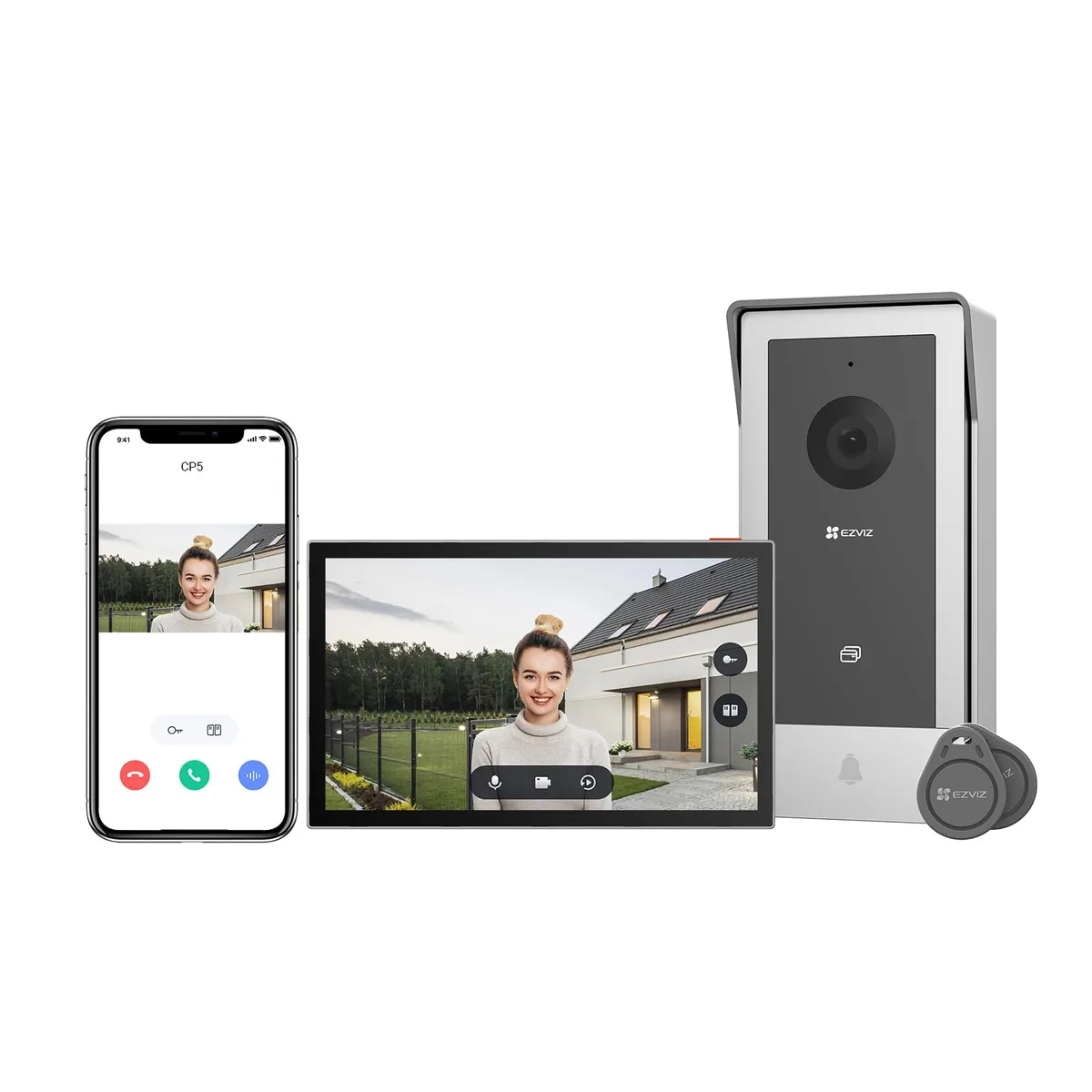 EZVIZ CP5 — videoportero 2 hilos con pantalla de 7" y apertura remota