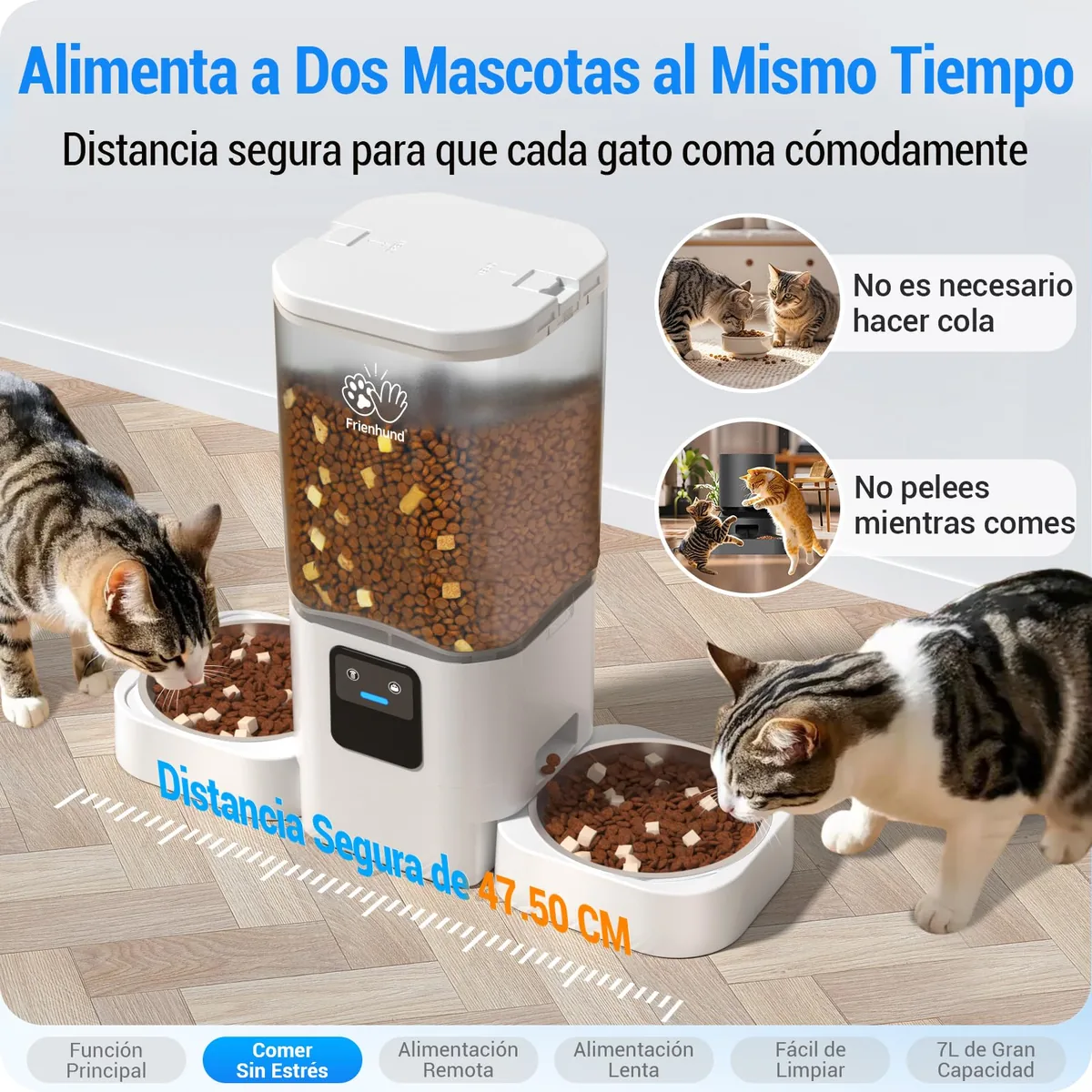 Frienhund — comedero automático doble de 7 L con WiFi de doble banda y app — imagen 3