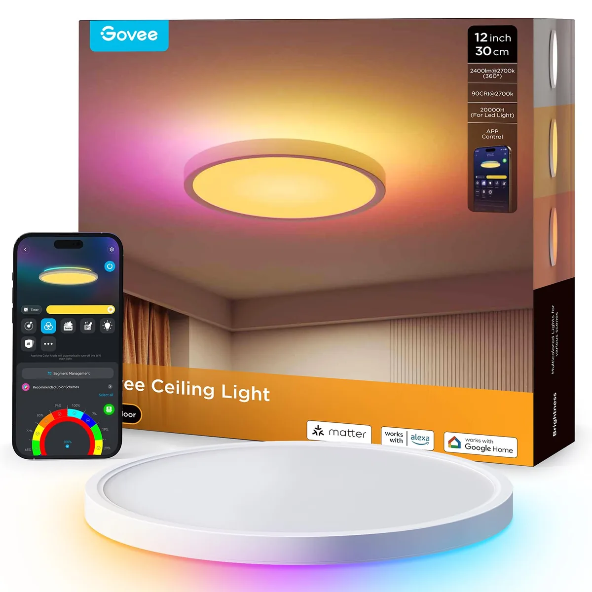Govee RGBIC Plafón LED de Techo 30 cm (H60A1)