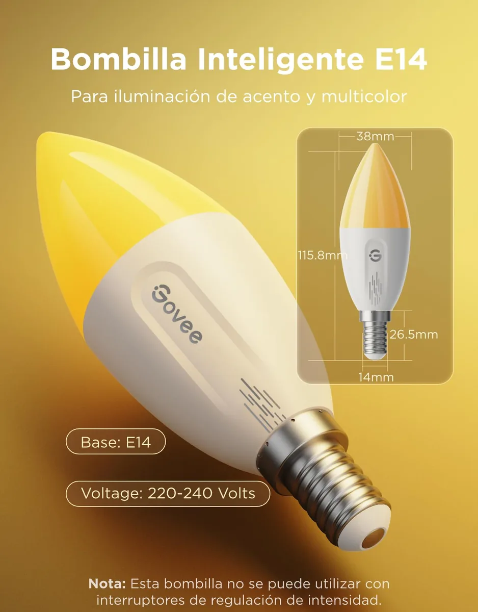 Govee Bombilla Inteligente E14 RGBWW (H600C) con Matter — pack de 2 — imagen 5