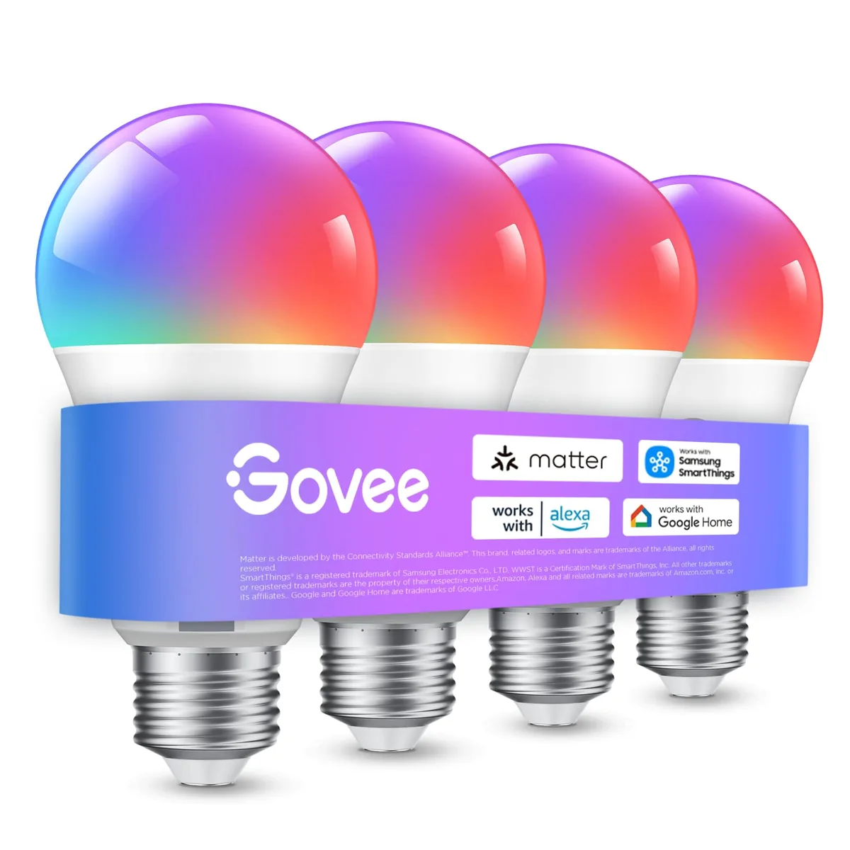 Govee Bombilla LED E27 RGBWW WiFi + Bluetooth (pack de 4)