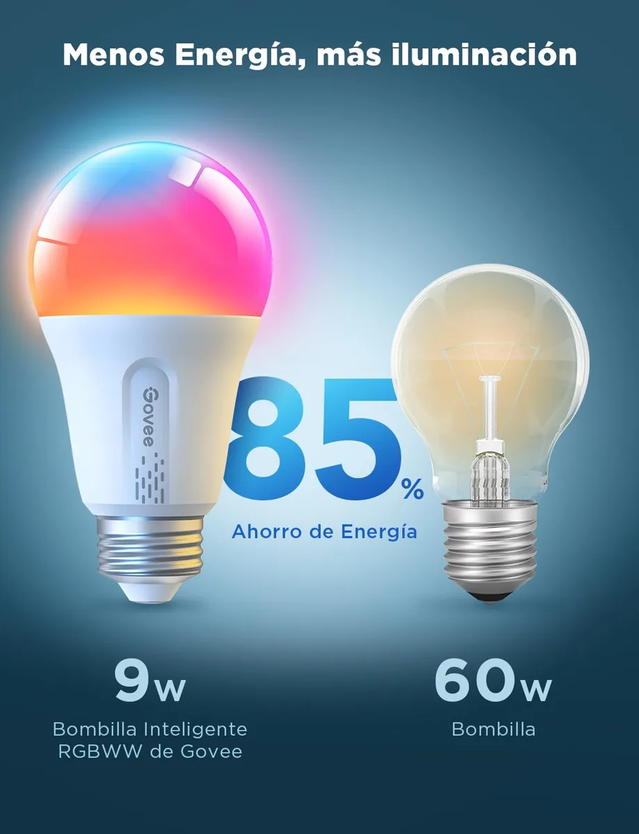Govee Bombilla LED E27 RGBWW WiFi + Bluetooth (pack de 4) — imagen 8