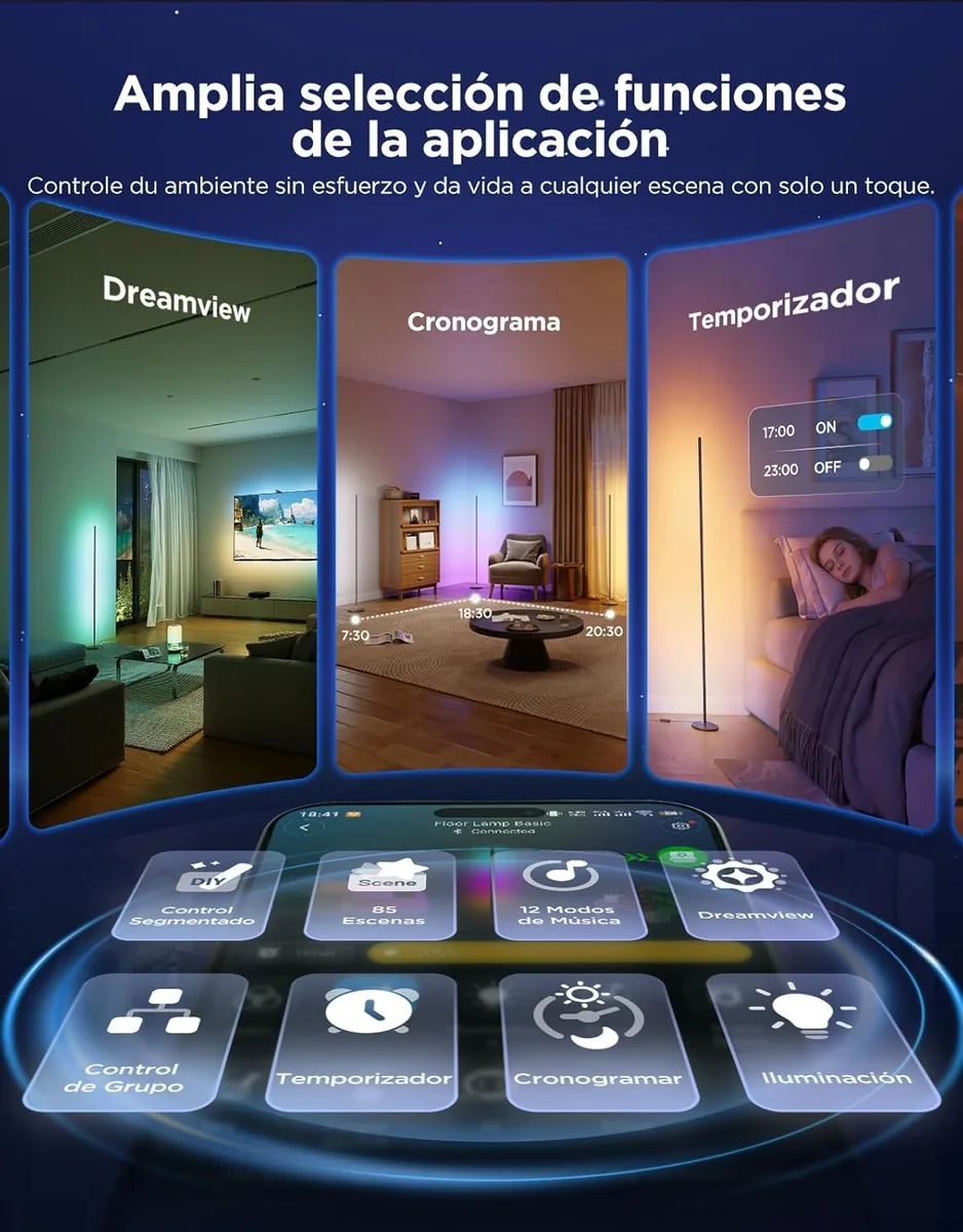Govee Lámpara de Pie RGBIC LED (H6076) — 136 cm, con Matter — imagen 7