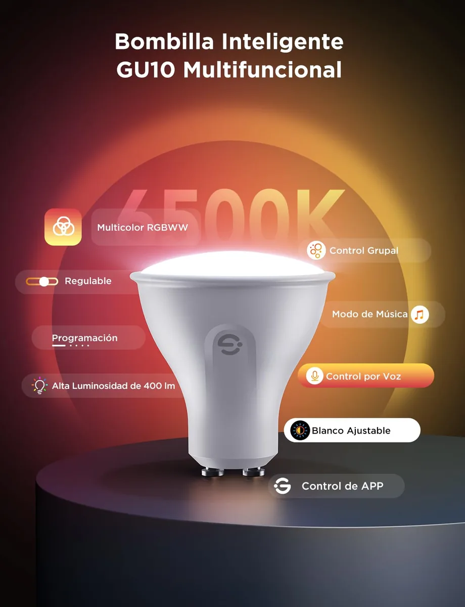 Govee Bombilla Inteligente GU10 RGBWW con Matter (pack de 4) — imagen 4