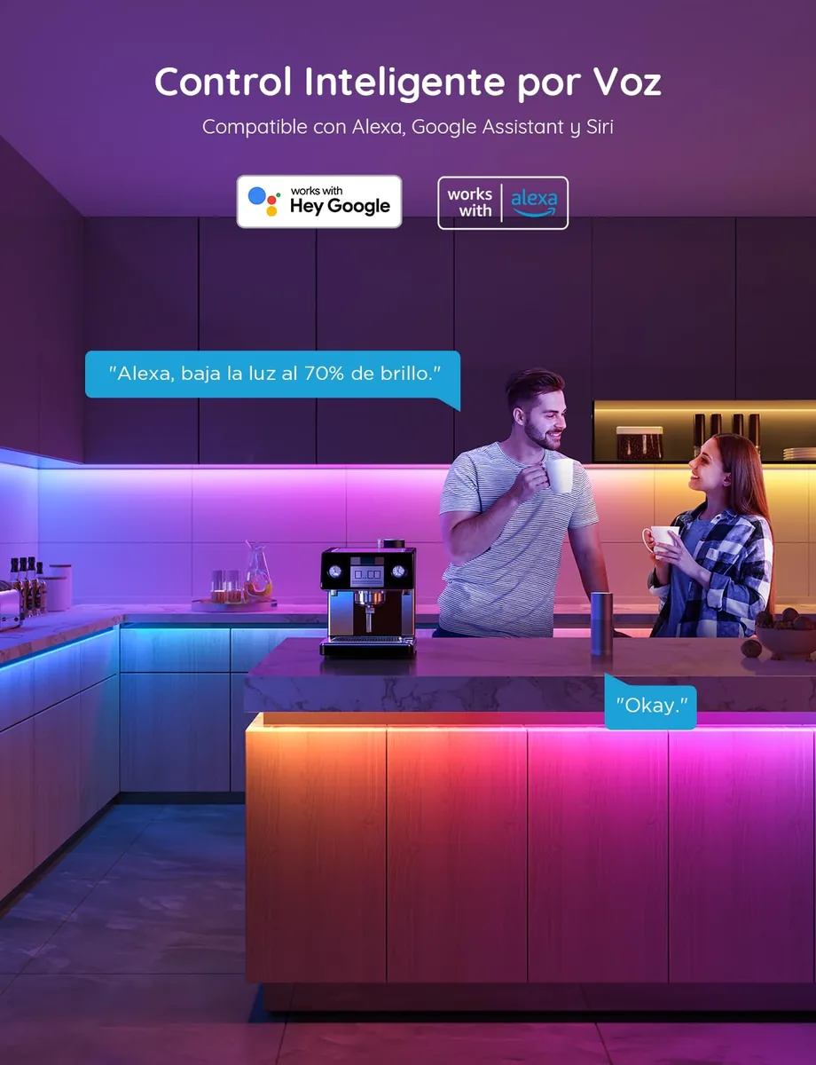 Govee Tira LED RGBIC Inteligente 5 m (H618A) — WiFi + Alexa — imagen 3
