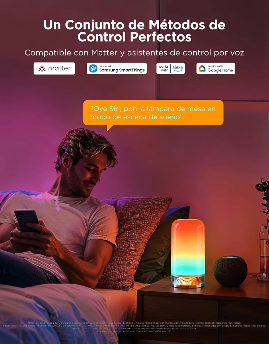 Govee Lámpara de Mesita RGBICWW (H6022) con Matter — imagen 5