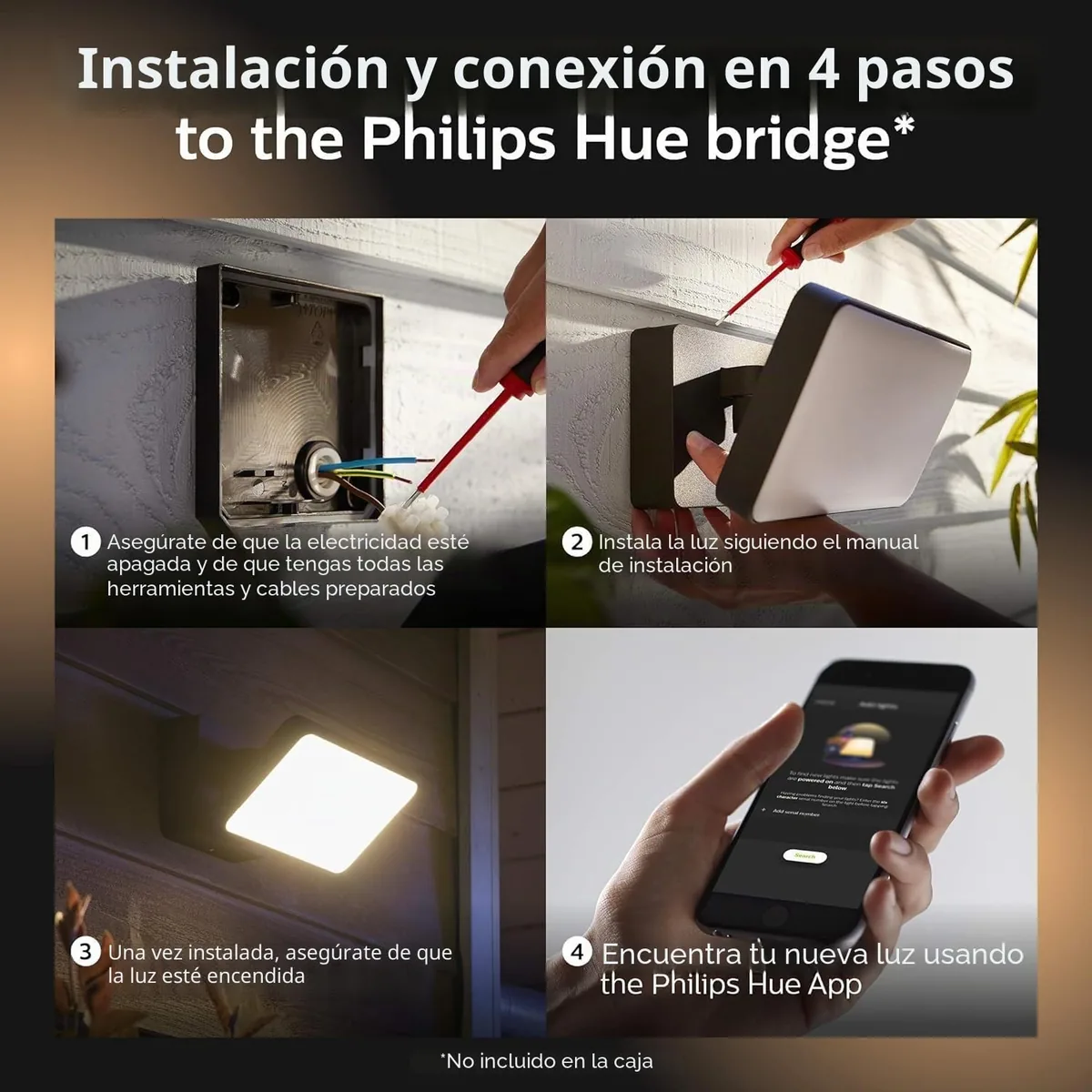 Philips Hue Discover — foco proyector LED de exterior, luz blanca y color — imagen 3