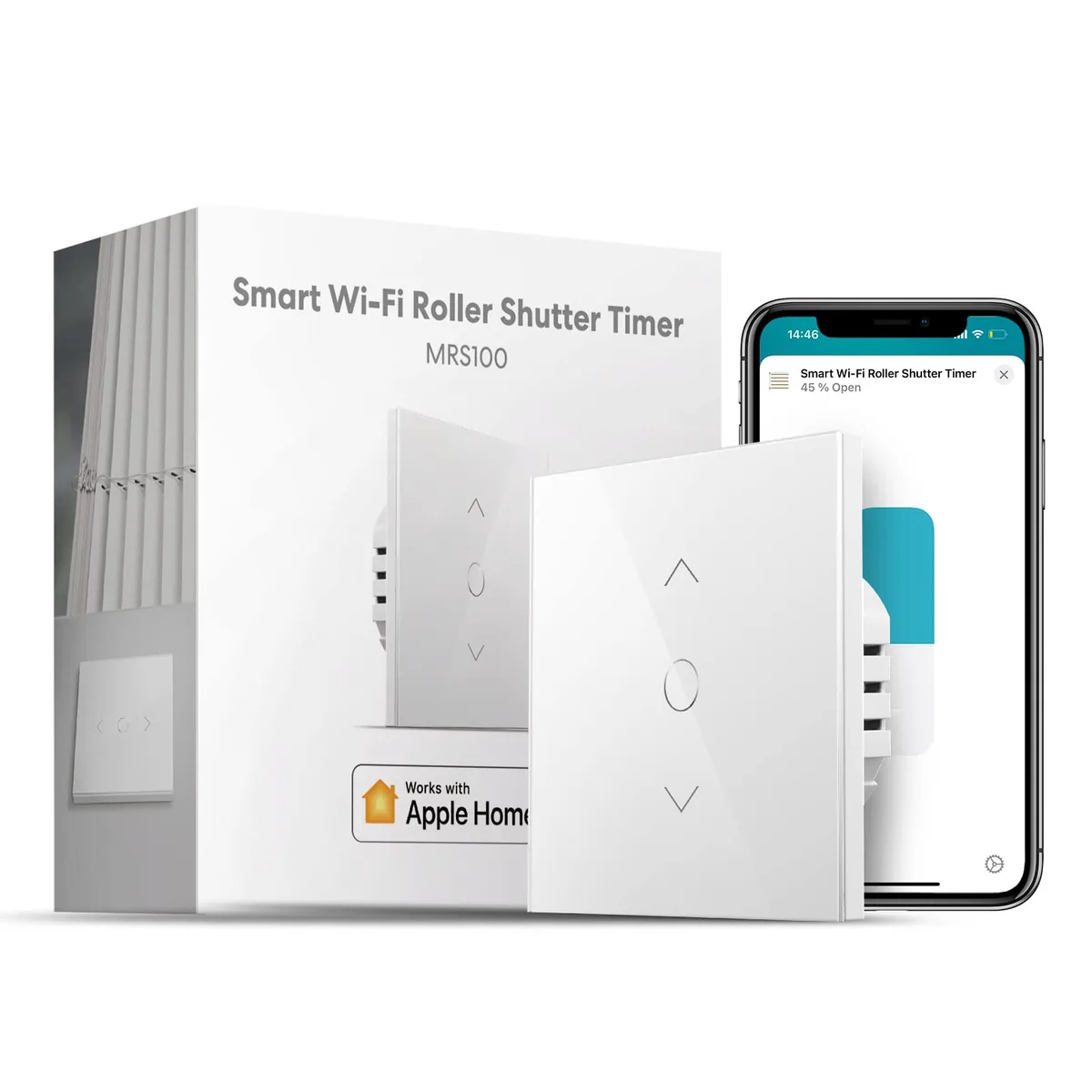 Meross MRS100 — interruptor táctil inteligente WiFi para persianas eléctricas (con HomeKit)