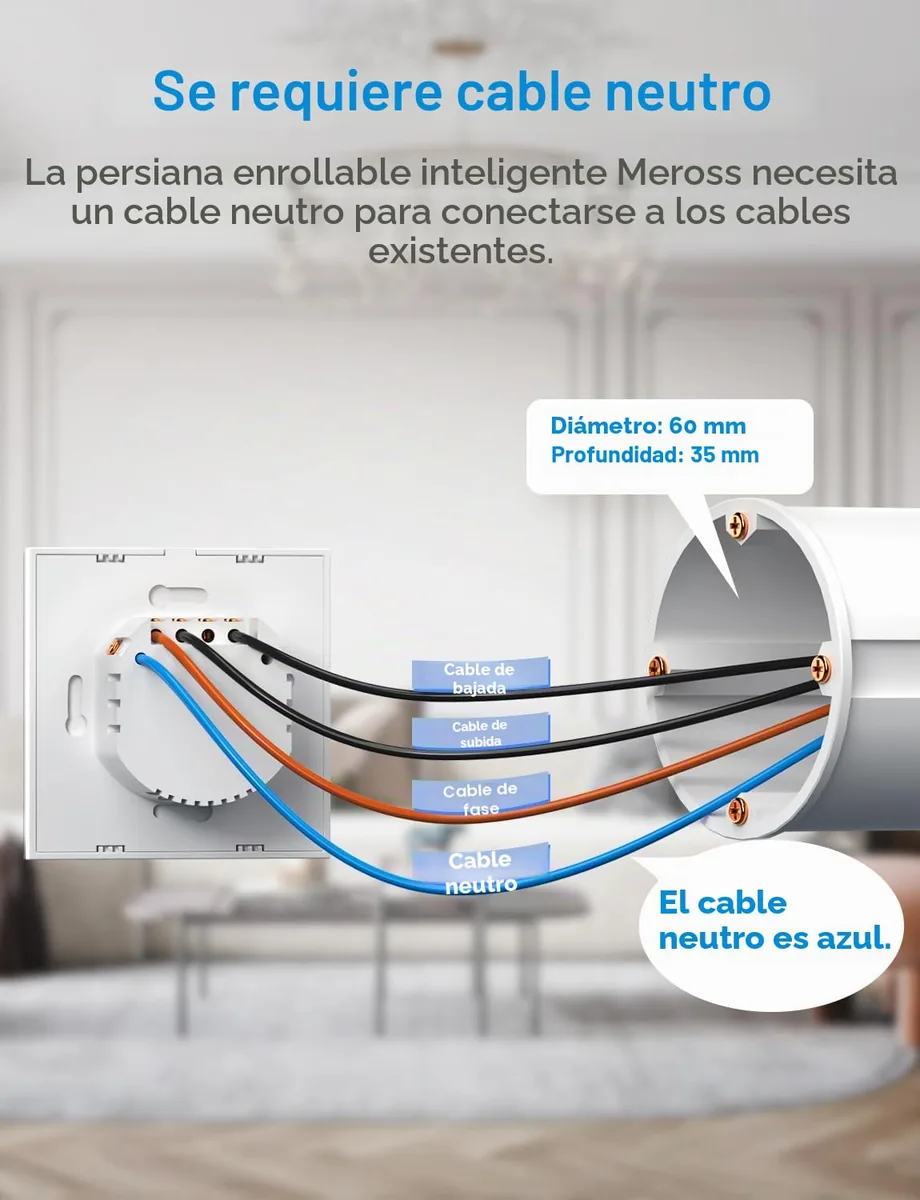 Meross MRS100 — interruptor táctil inteligente WiFi para persianas eléctricas (con HomeKit) — imagen 3
