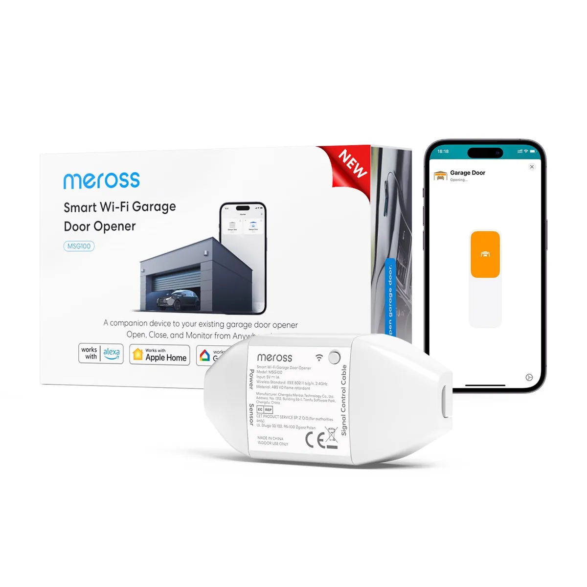 Meross MSG100 — abridor de puerta de garaje inteligente WiFi con HomeKit