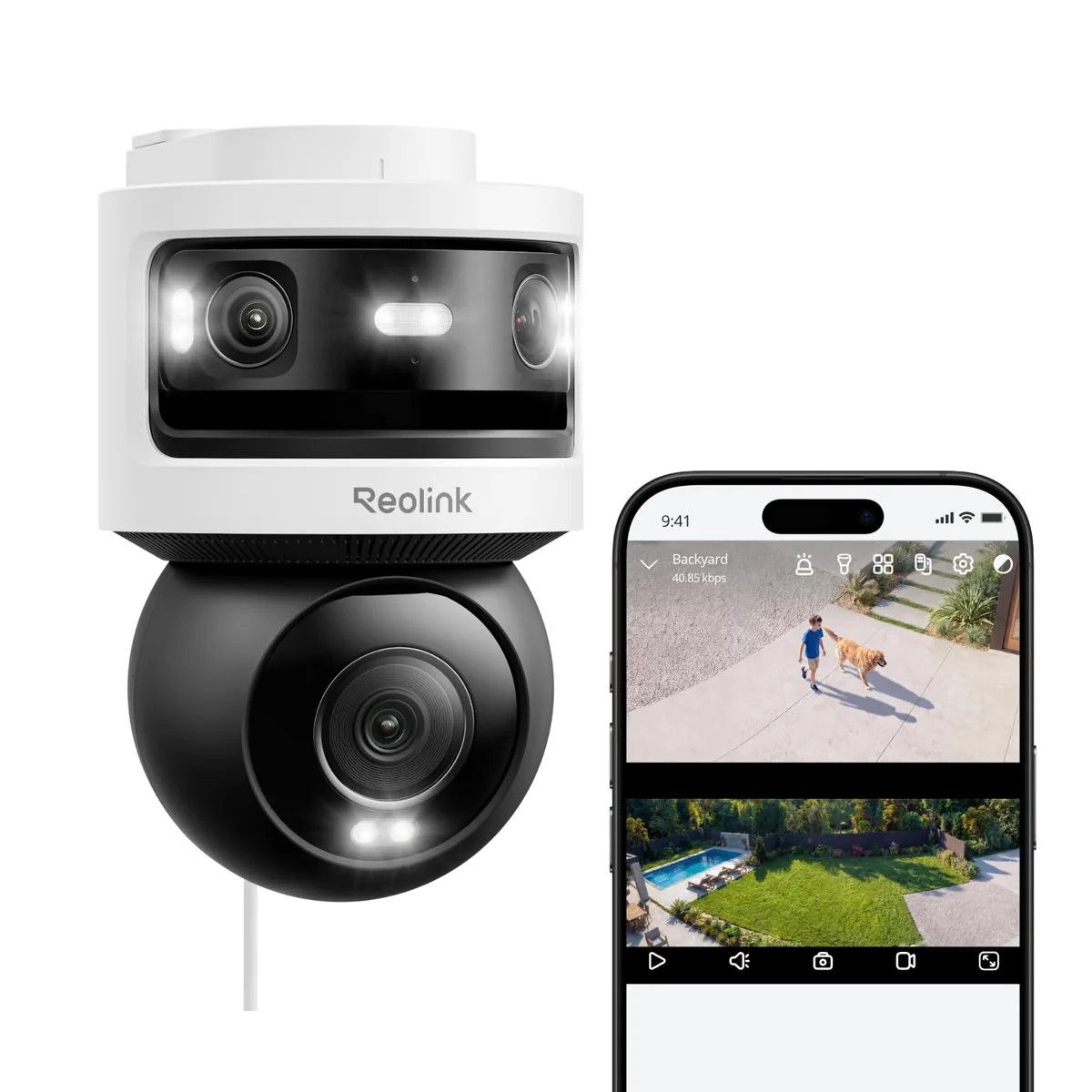Reolink OMVI 3i WiFi — cámara exterior de triple objetivo con vista 180° + seguimiento 4K