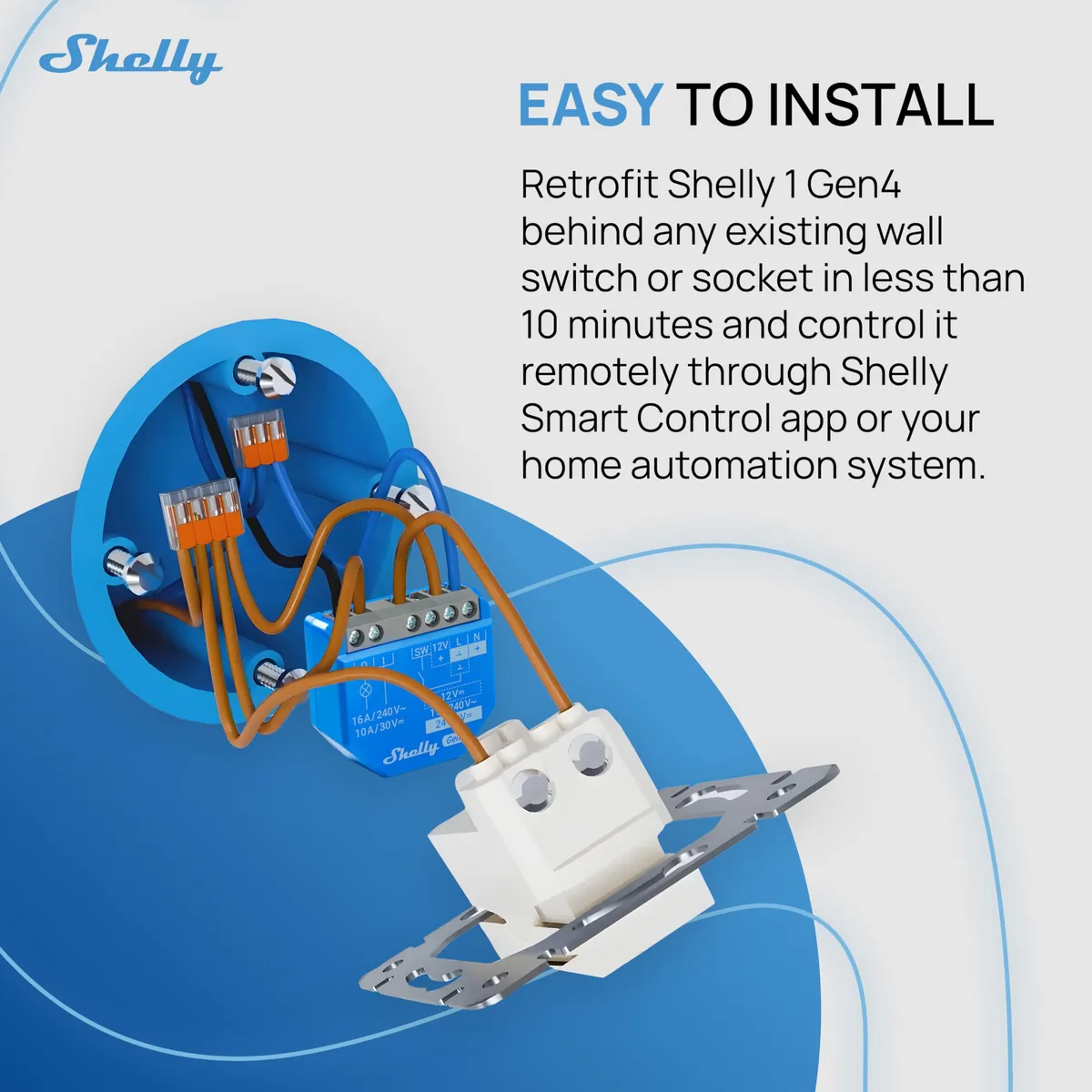 Shelly 1 Gen4 — micromódulo relé con Matter, Zigbee y WiFi, contacto seco 16 A (pack de 2) — imagen 3
