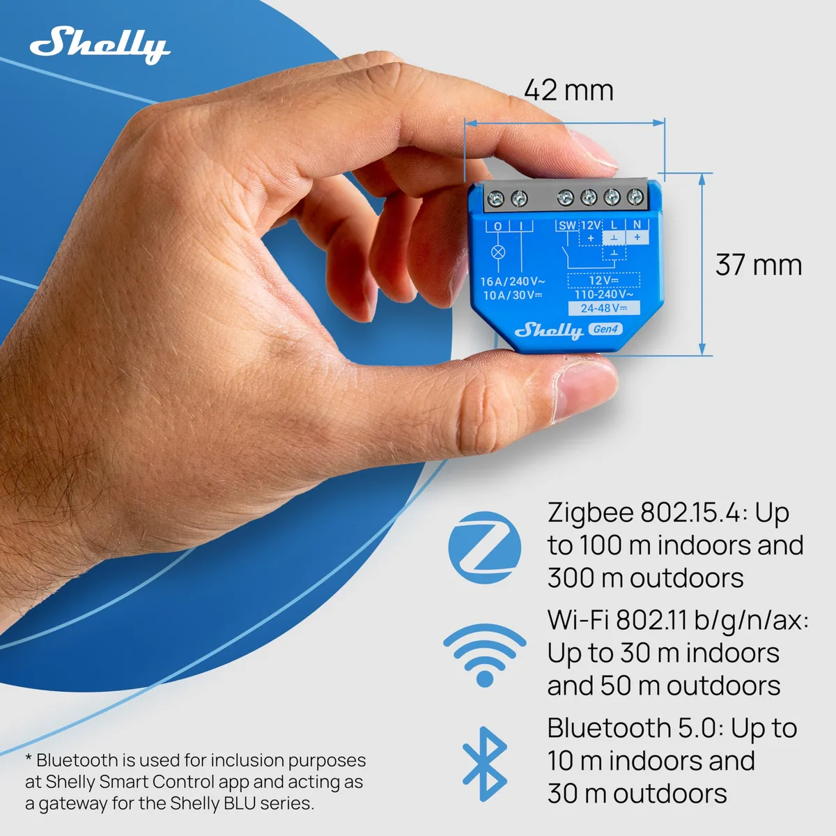 Shelly 1 Gen4 — micromódulo relé con Matter, Zigbee y WiFi, contacto seco 16 A (pack de 2) — imagen 4