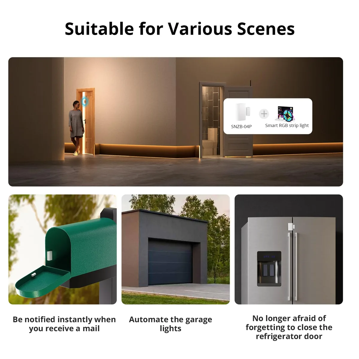 SONOFF SNZB-04P — sensor Zigbee de puerta y ventana (requiere hub Zigbee) — imagen 4