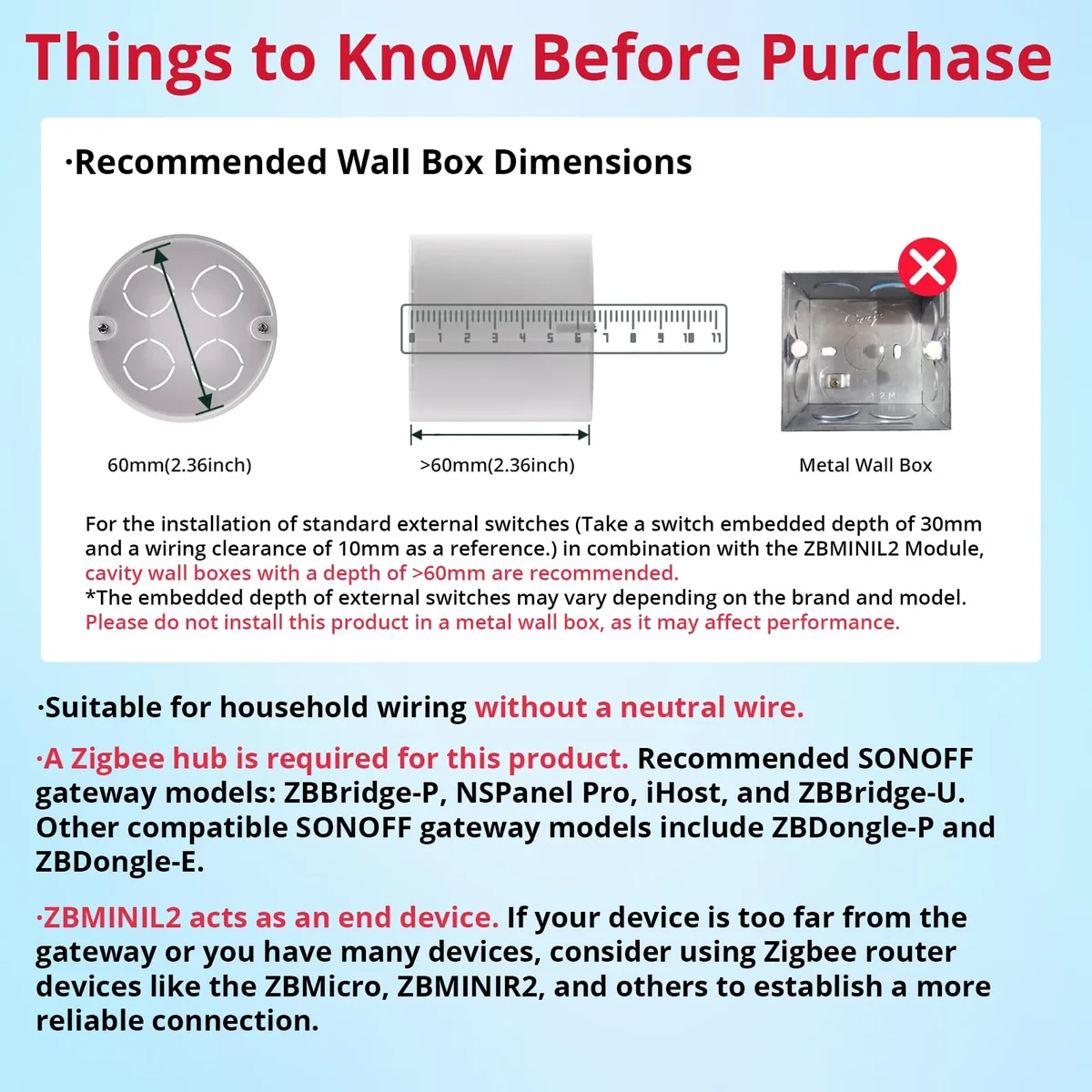 SONOFF ZBMINI-L2 — micromódulo Zigbee sin neutro para hacer inteligente un interruptor (pack de 2) — imagen 5