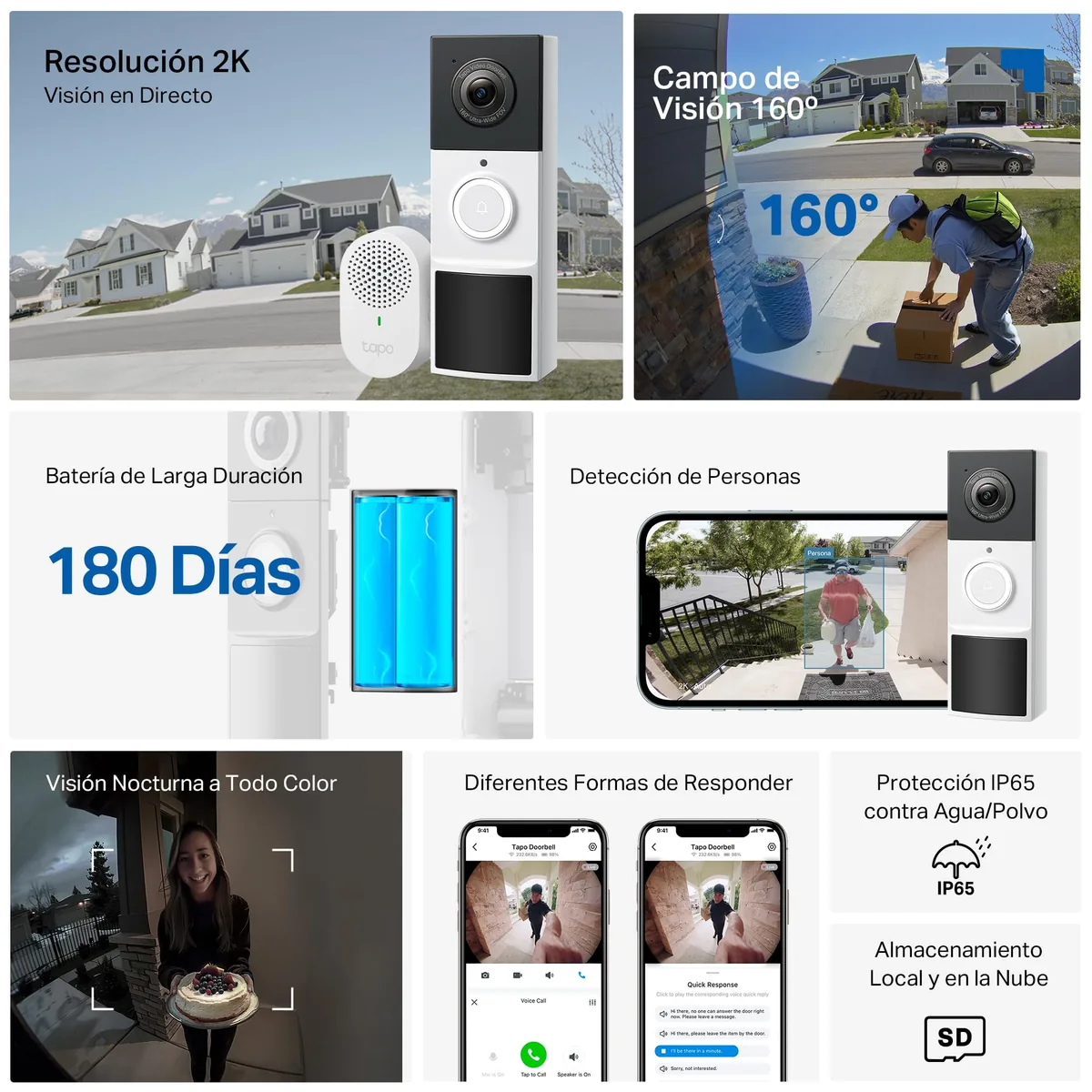 TP-Link Tapo D210 — videoportero 2K con batería — imagen 2