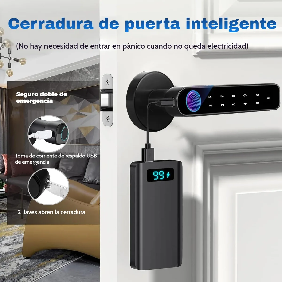 TEKXDD — cerradura de manilla con huella, NFC y código (Tuya, Bluetooth) — imagen 6