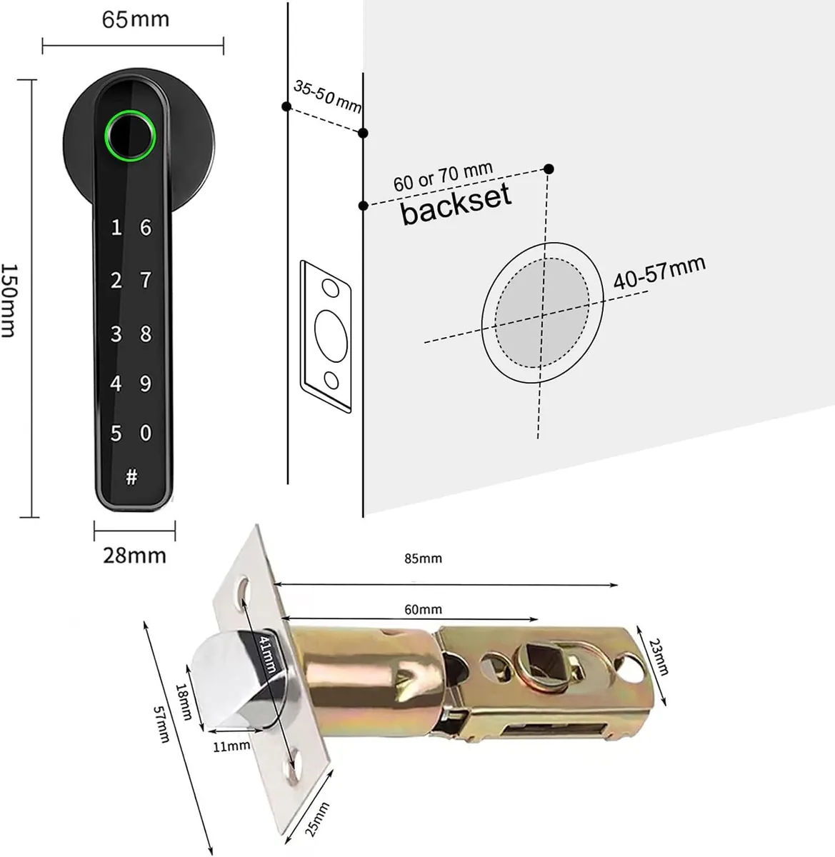 TEKXDD — cerradura de manilla con huella, NFC y código (Tuya, Bluetooth) — imagen 8
