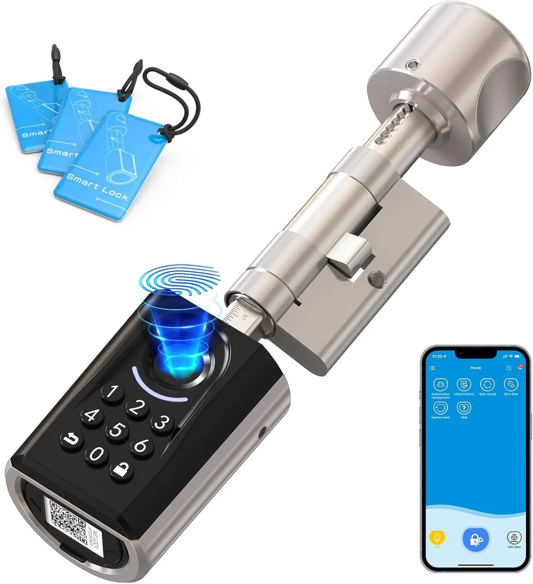 WELOCK ToucA51 — bombín inteligente con huella, código y tarjeta (Bluetooth, WiFi opcional)