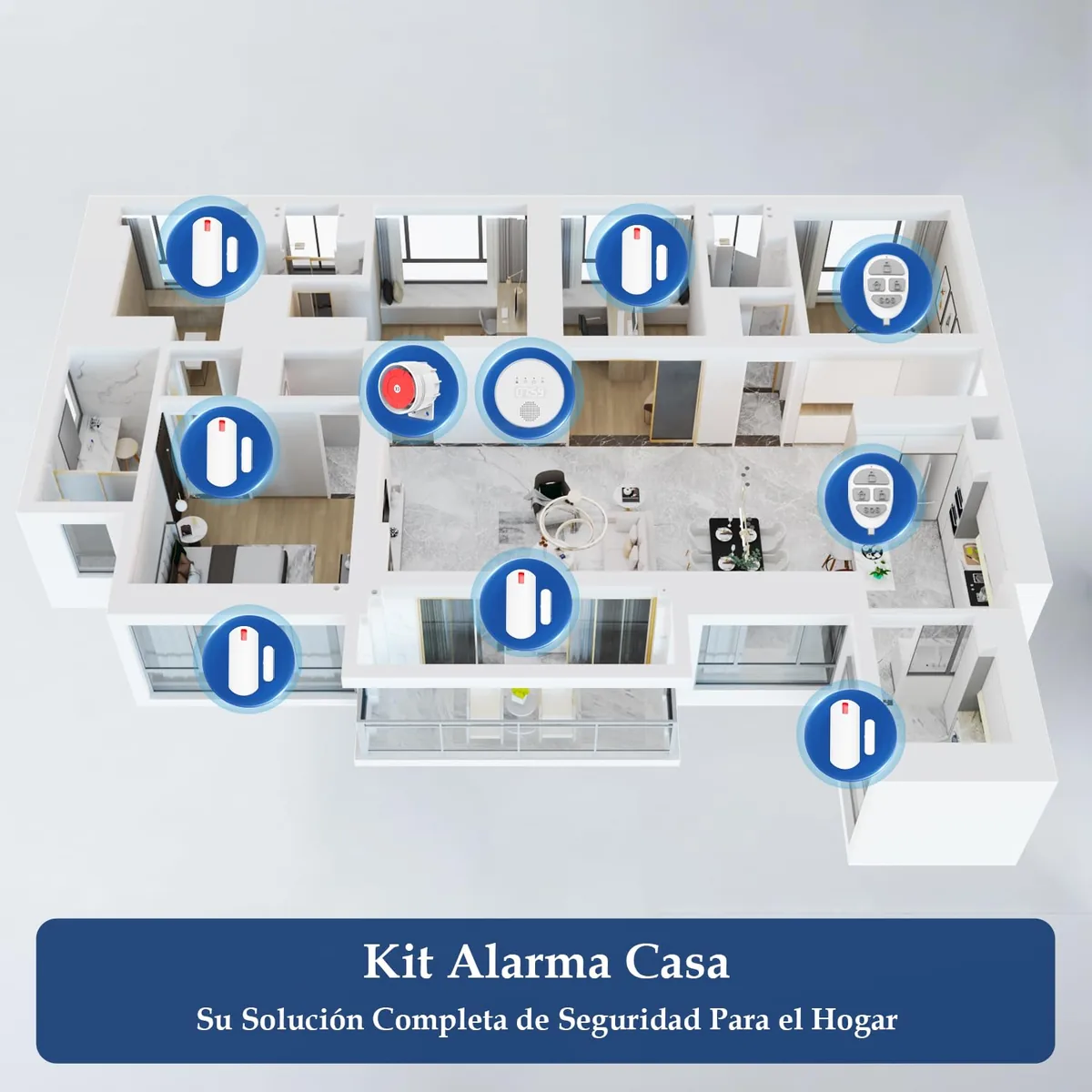 YISEELE — kit de alarma WiFi con central, sirena de 125 dB y 6 sensores — imagen 7
